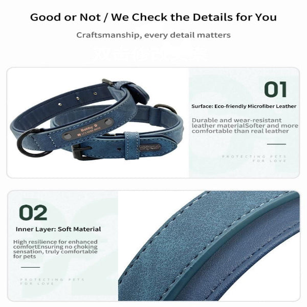 Comfort-First Custom Leather Dog Collar