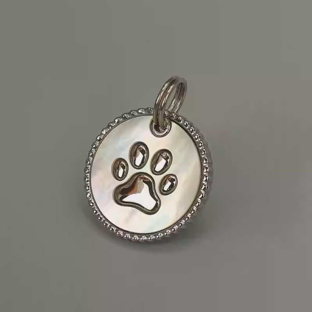 Premium Creative Pet ID Tag - Gold Shell Inlaid, Custom Engraved Anti-Lost, Personalized Jewelry for Cats & Dogs