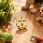 Custom Brass Pet Memorial Tag – Personalized Name & Date Engraved Keepsake for Dogs/Cats