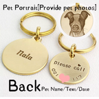 Customizable Double-Layer Pure Copper Pet Tag – Engrave Pet Portrait and Owner Contact Information