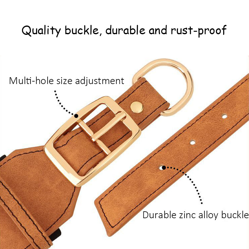 Custom Engraved Anti-Loss Leather Collar