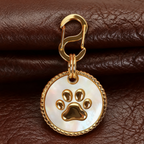 Premium Creative Pet ID Tag - Gold Shell Inlaid, Custom Engraved Anti-Lost, Personalized Jewelry for Cats & Dogs