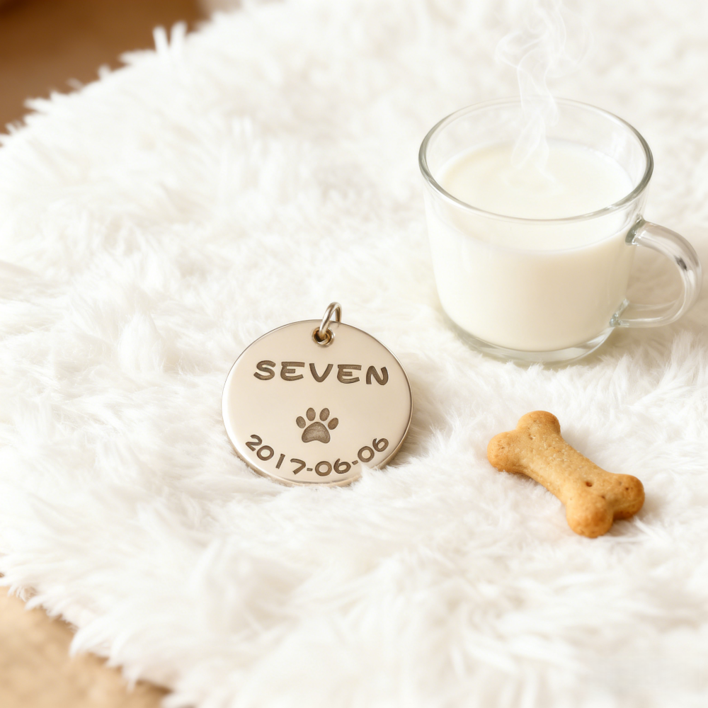 Custom Brass Pet Memorial Tag – Personalized Name & Date Engraved Keepsake for Dogs/Cats