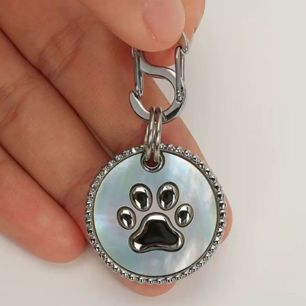 Premium Creative Pet ID Tag - Gold Shell Inlaid, Custom Engraved Anti-Lost, Personalized Jewelry for Cats & Dogs