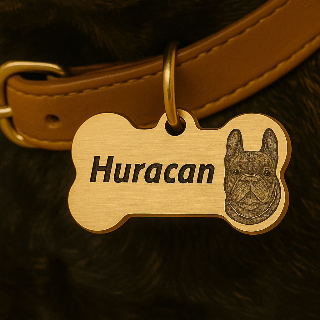 Personalized Solid Brass Bone Dog Tag