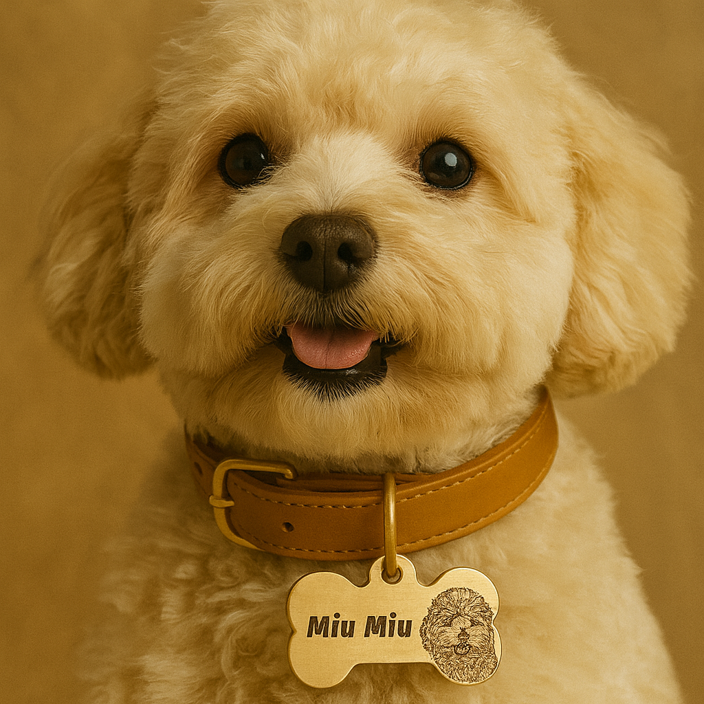 Personalized Solid Brass Bone Dog Tag